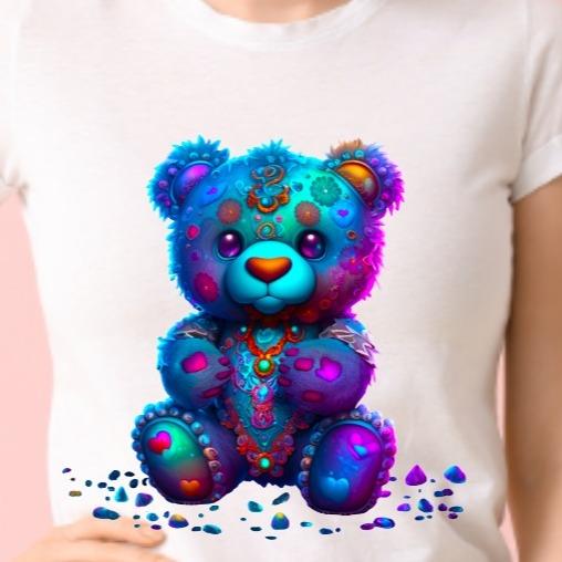 Bear with Gemstones Unisex Crew Neck Tshirt