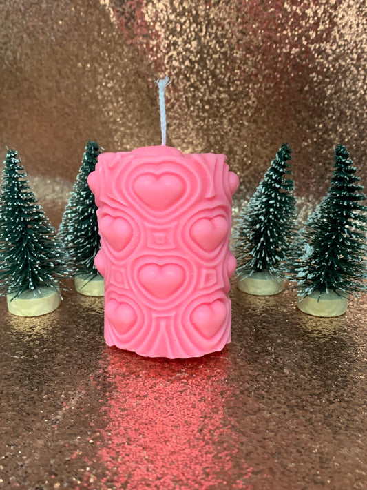 Radiant Love: Handcrafted Pillar Candle for Christmas & Valentine's