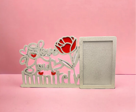 Love You Infinitely, Wooden Photo Frame, Valentines Day Gift Handmade Hand painted Gift, Anniversary Gift, Wedding Gift