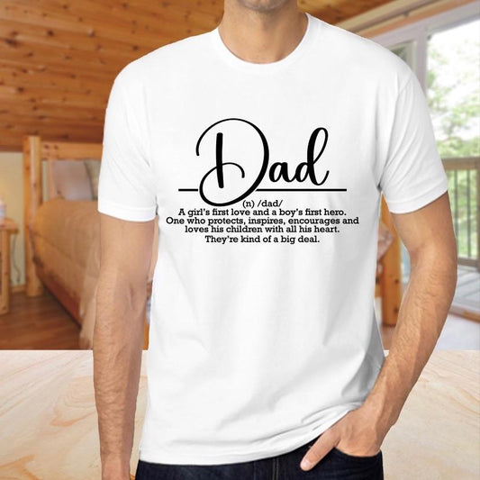 Dad Fathers Day Tshirt Noun Poem Gift 100% Cotton Casual Crew Neck White