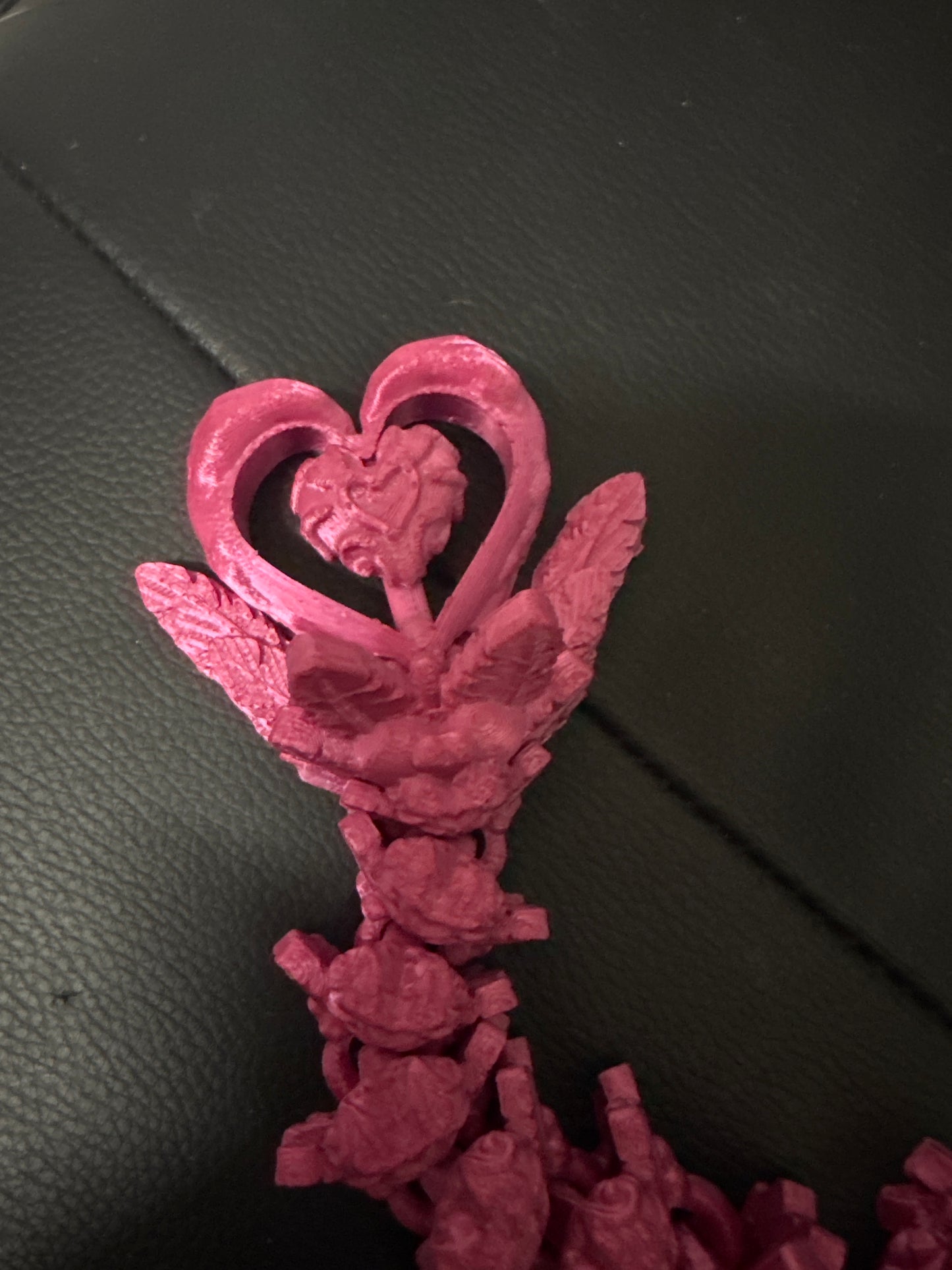 Pink Heart Flexible Fidget Valentines Day Dragon Large 3D Printed Articulated Sensory Toy For ADHD Autism Stimming Adults Kids