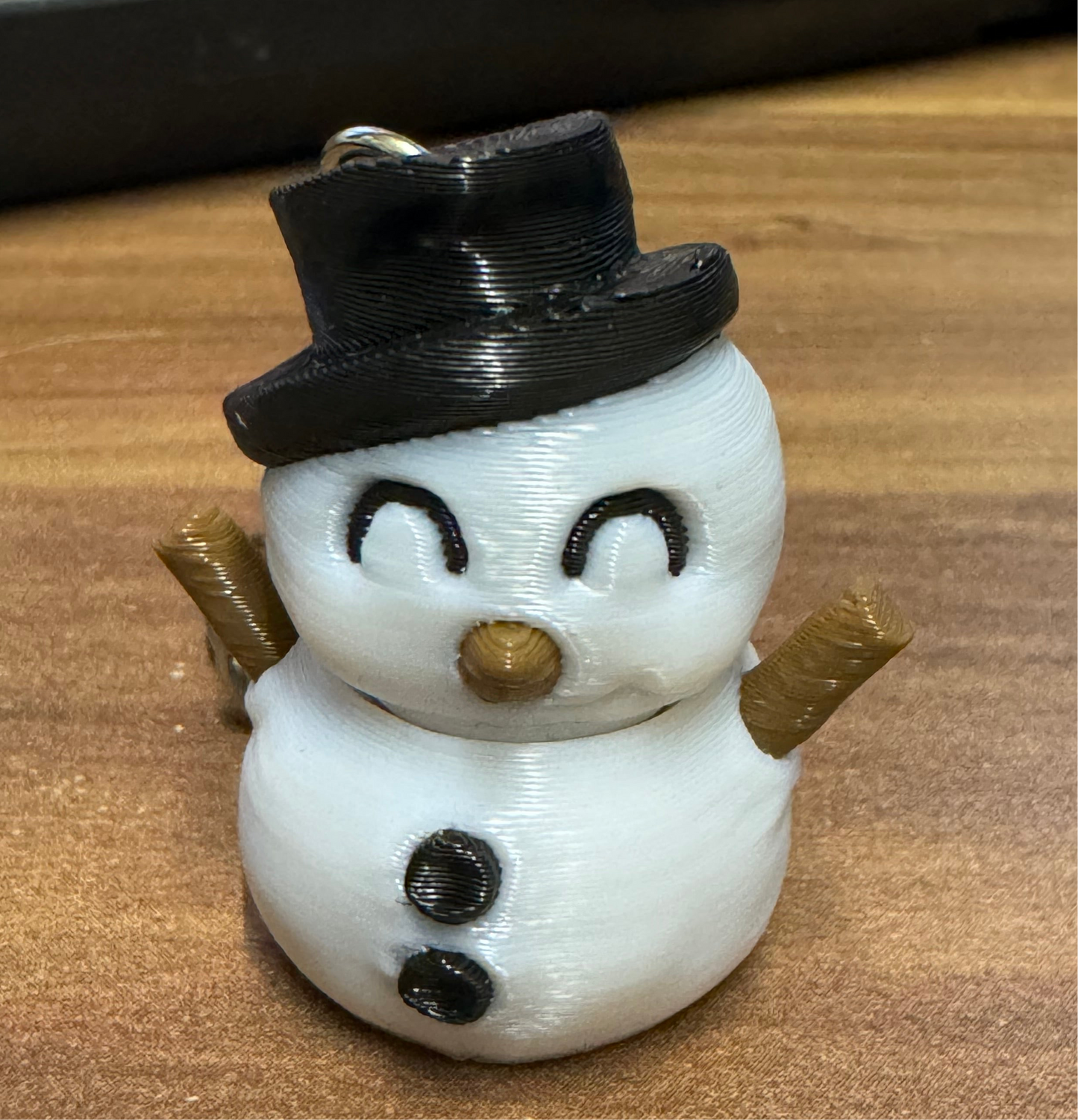 Snowman 3D Printed Spinning Fidget 3D Pla Printed Keyring, Kids & Adults ADHD 4CM High