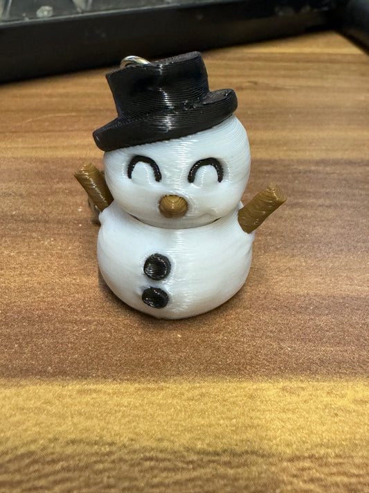 Snowman fidget spinner keyring