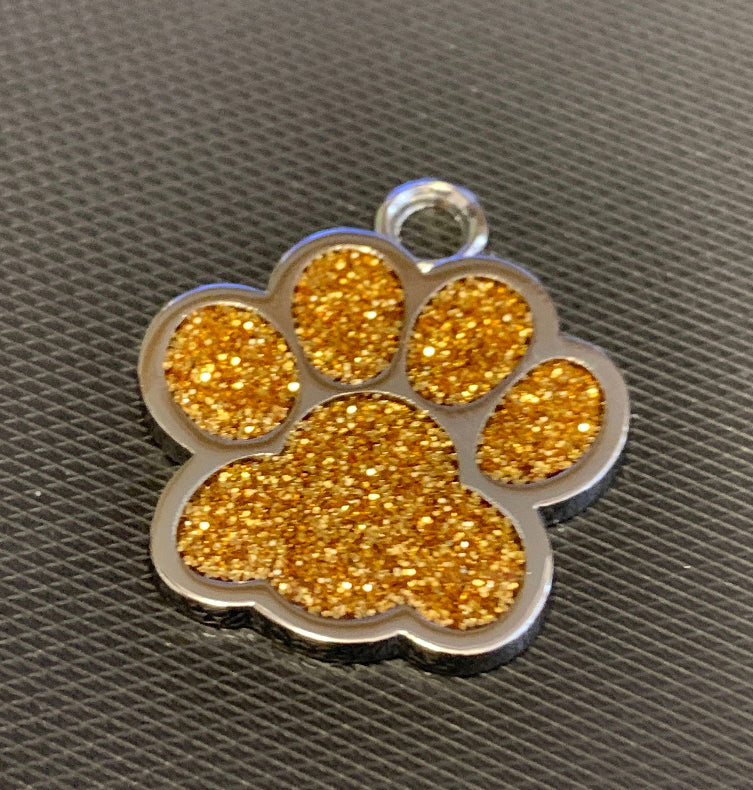 Paw Print Pet Dog Cat Name ID Tag