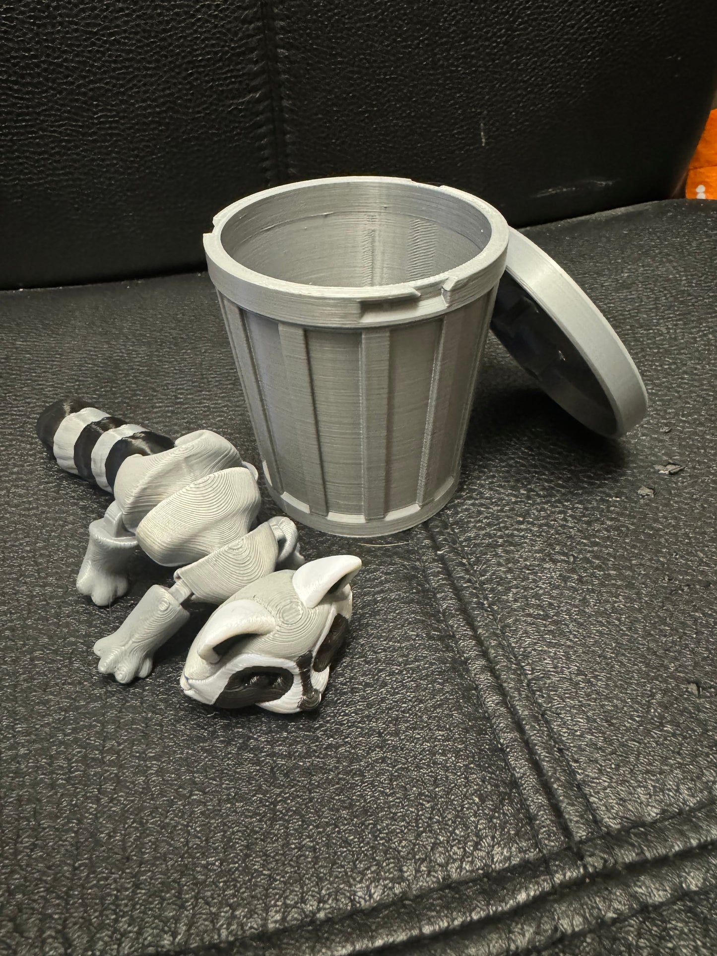 Raccoon & Bin Fidget 3D Pla Printed Articulated Toy for Stress Relief, Kids & Adults ADHD