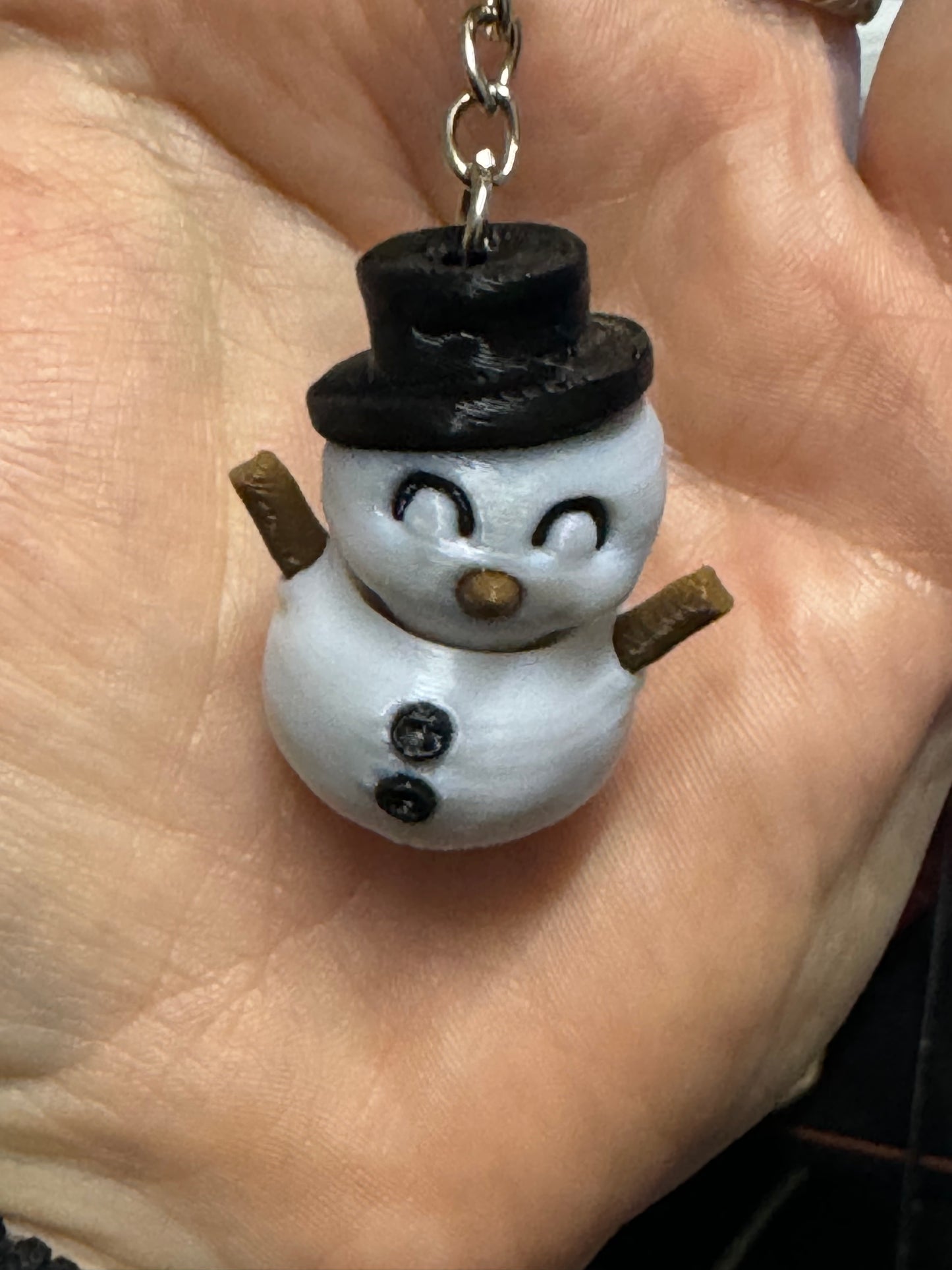 Snowman 3D Printed Spinning Fidget 3D Pla Printed Keyring, Kids & Adults ADHD 4CM High