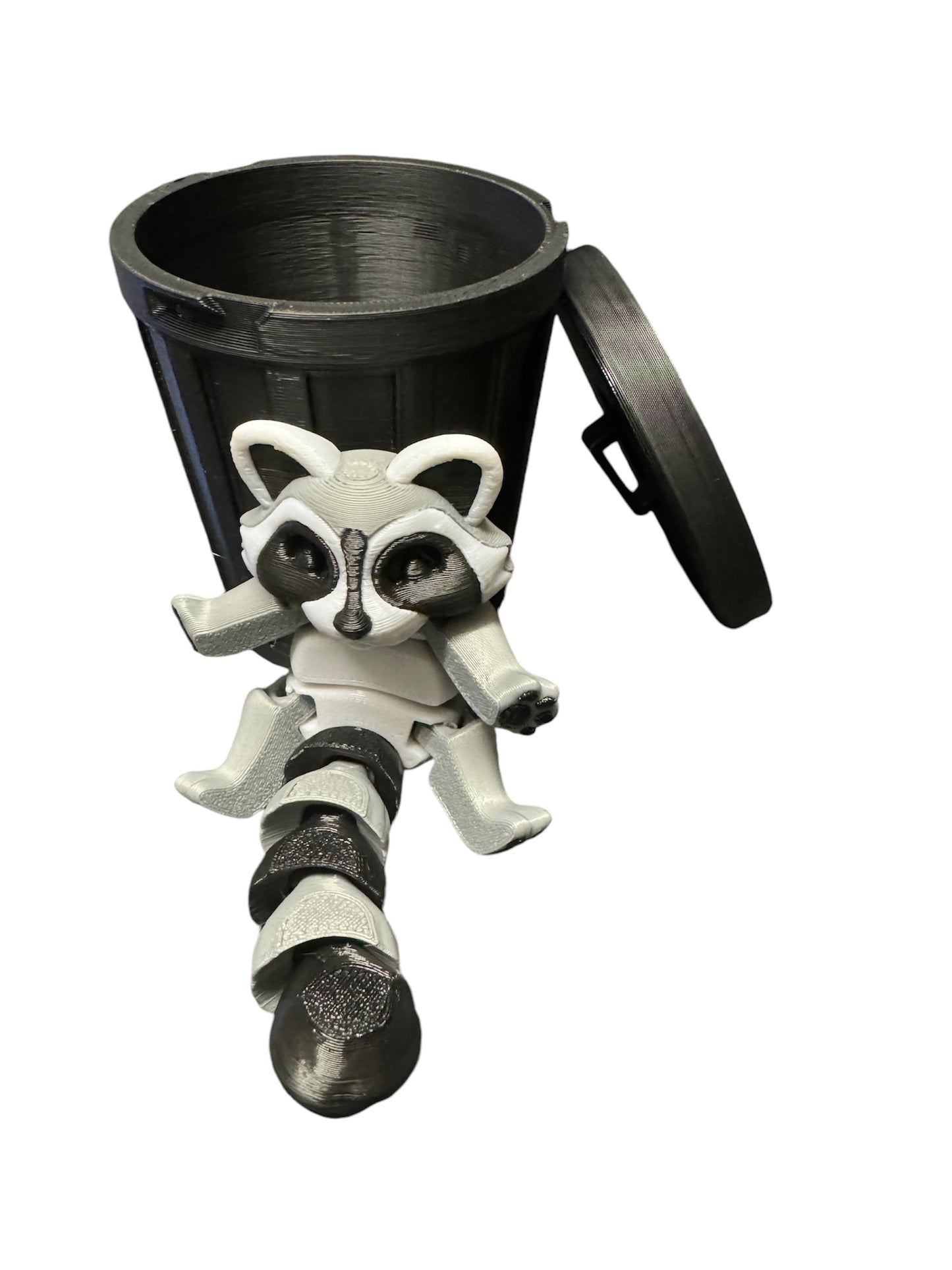 Raccoon & Bin Fidget 3D Pla Printed Articulated Toy for Stress Relief, Kids & Adults ADHD