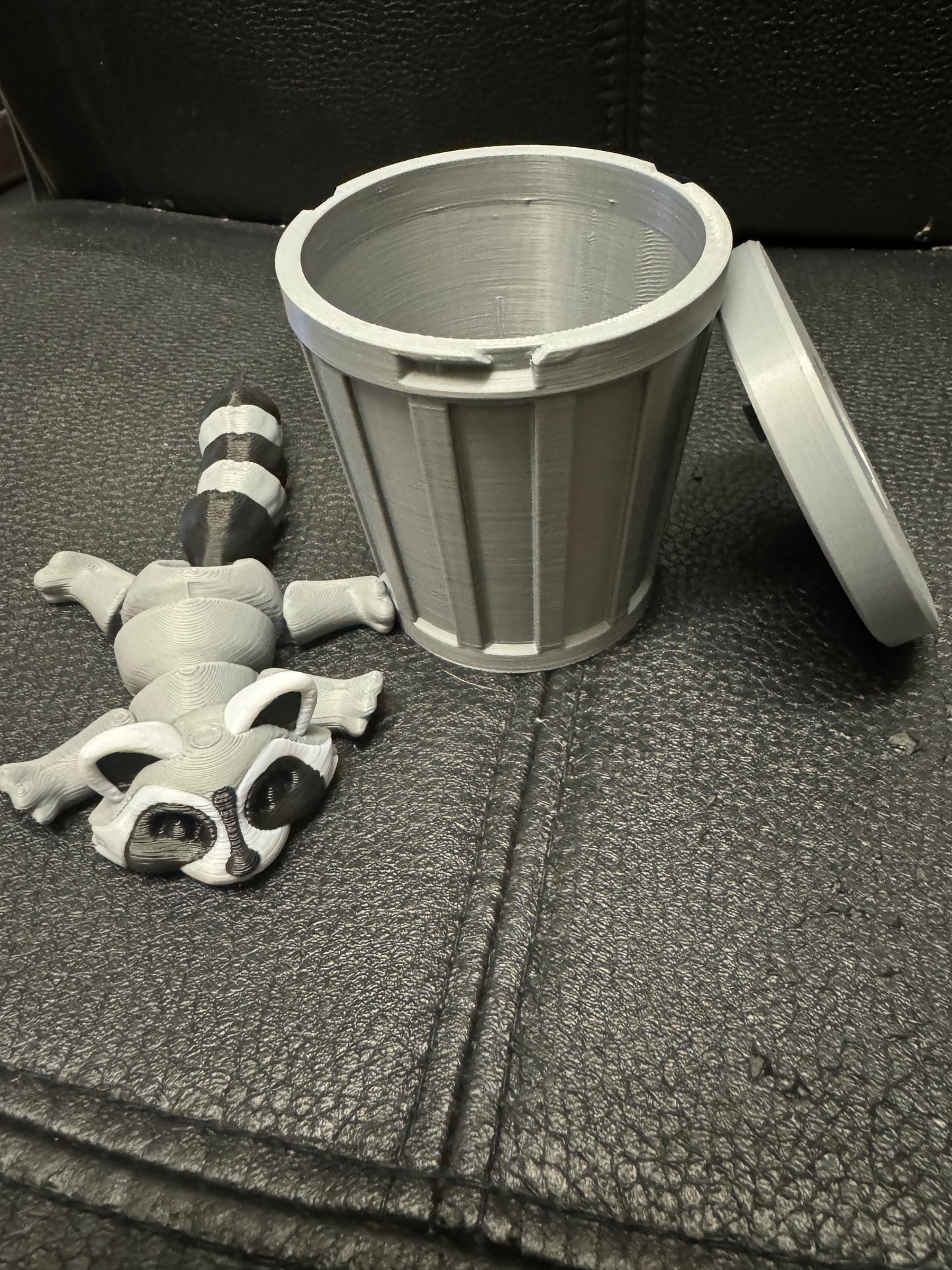 Raccoon & Bin Fidget 3D Pla Printed Articulated Toy for Stress Relief, Kids & Adults ADHD