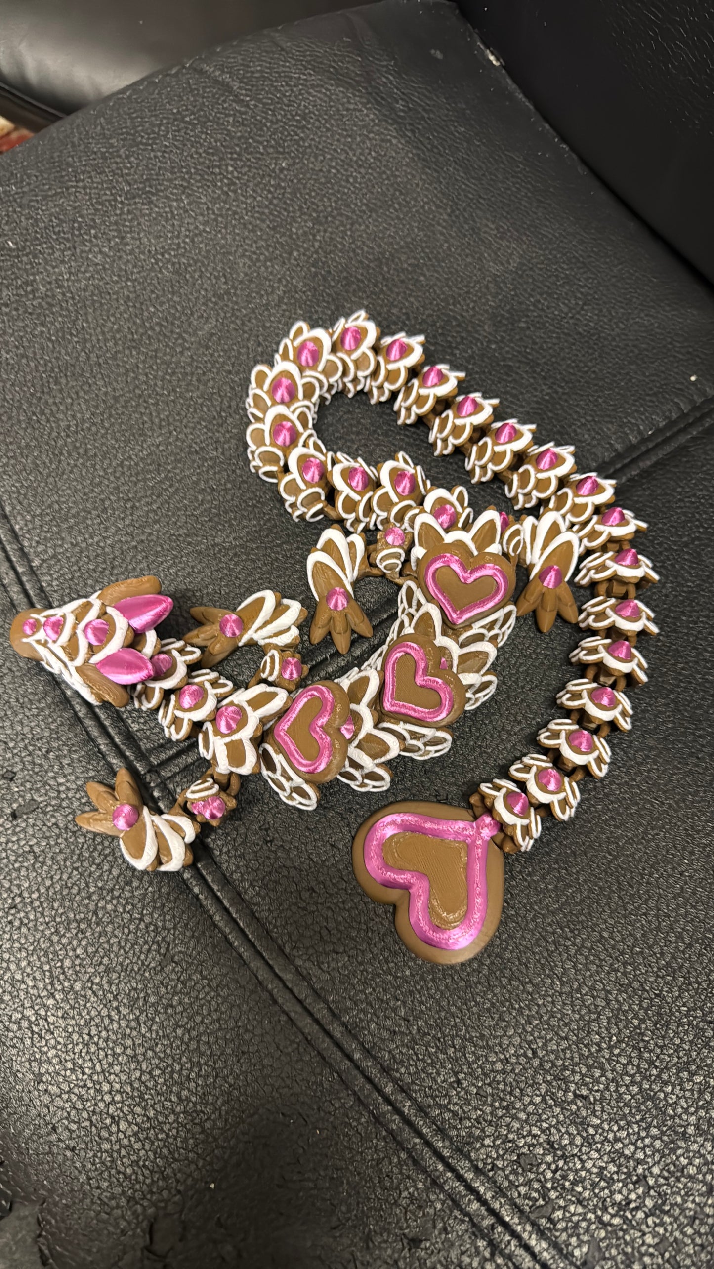 Flexible Fidget Valentines Day Heart Cookie Dragon Large3D Printed Articulated Sensory Toy For ADHD Autism Stimming Adults Kids