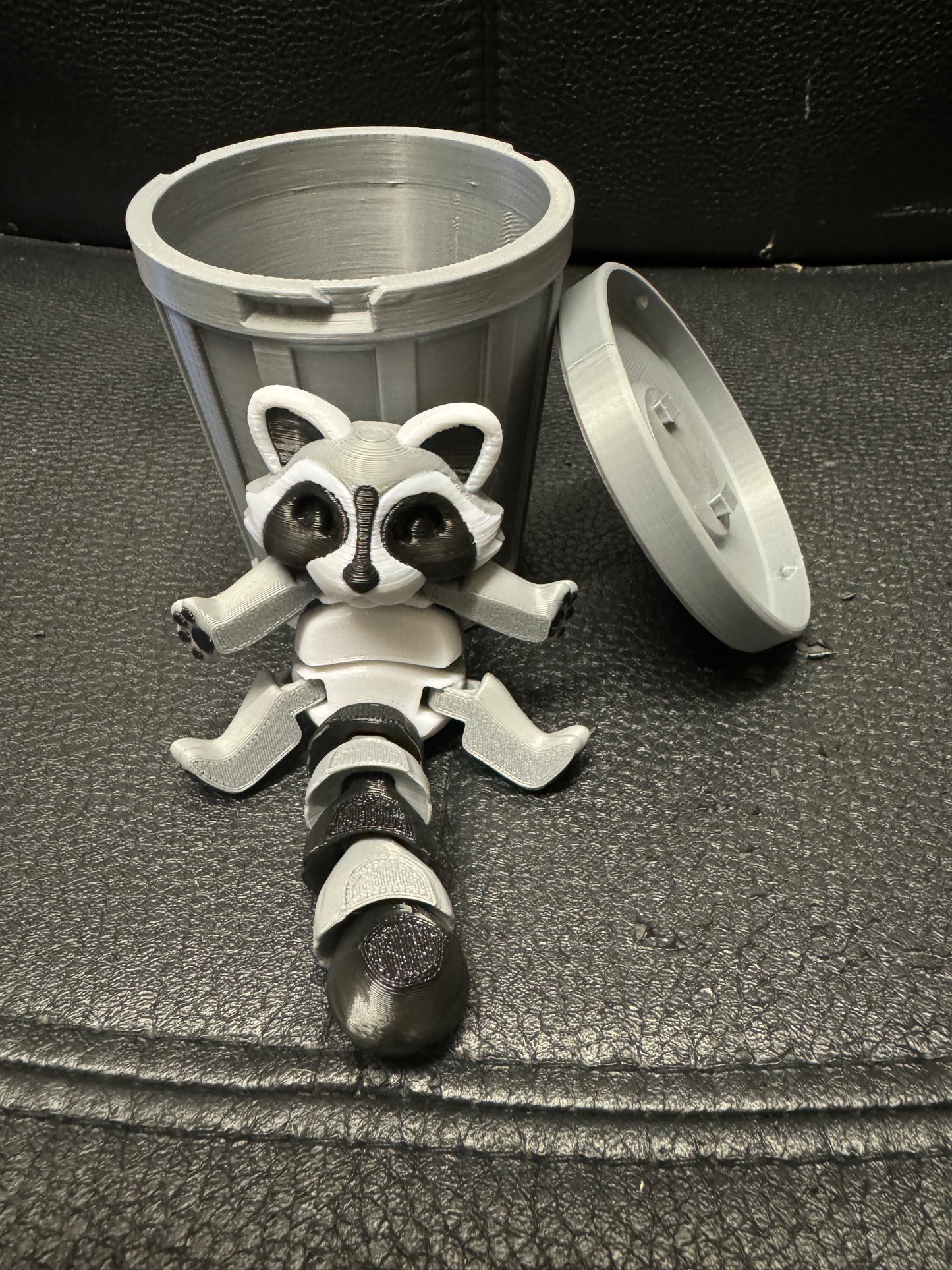 Raccoon & Bin Fidget 3D Pla Printed Articulated Toy for Stress Relief, Kids & Adults ADHD