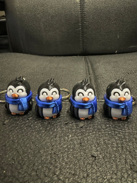 Penguin 3D Printed Spinning Fidget 3D Pla Printed Keyring, Kids & Adults ADHD 4CM High