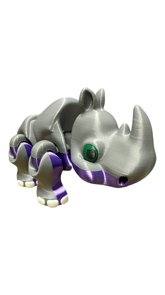 Rhino 3D Pla Printed Articulated Fidget Toy for Stress Relief ADHD