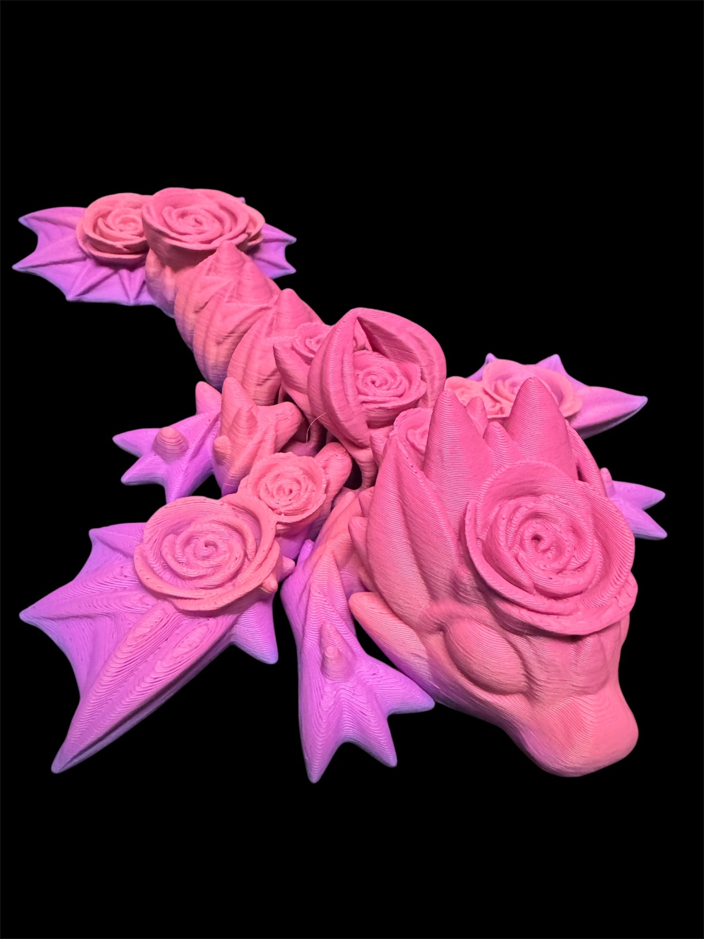 Flexible Fidget Rose Dragon 3D Printed Articulated Sensory Toy For ADHD Autism Stimming Adults Kids