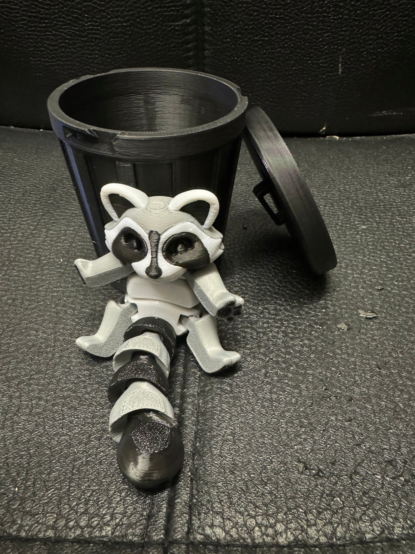 Raccoon & Bin Fidget 3D Pla Printed Articulated Toy for Stress Relief, Kids & Adults ADHD