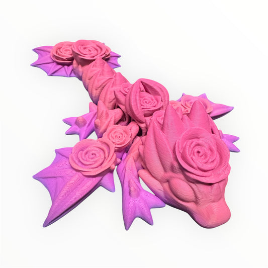 Flexible Fidget Rose Dragon 3D Printed Articulated Sensory Toy For ADHD Autism Stimming Adults Kids