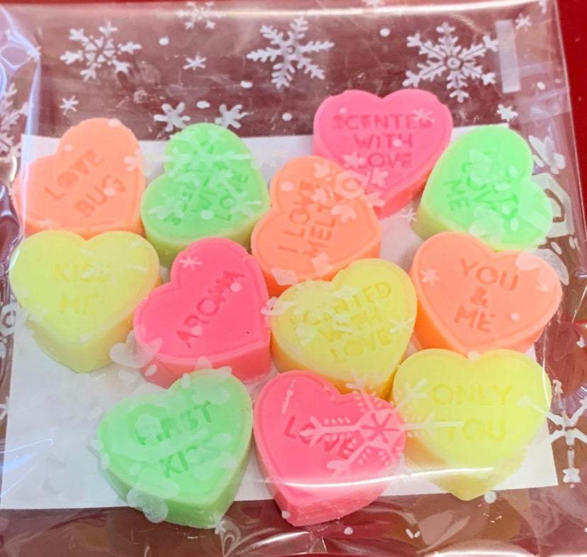 Love heart neon colour wax melt bright wax melt