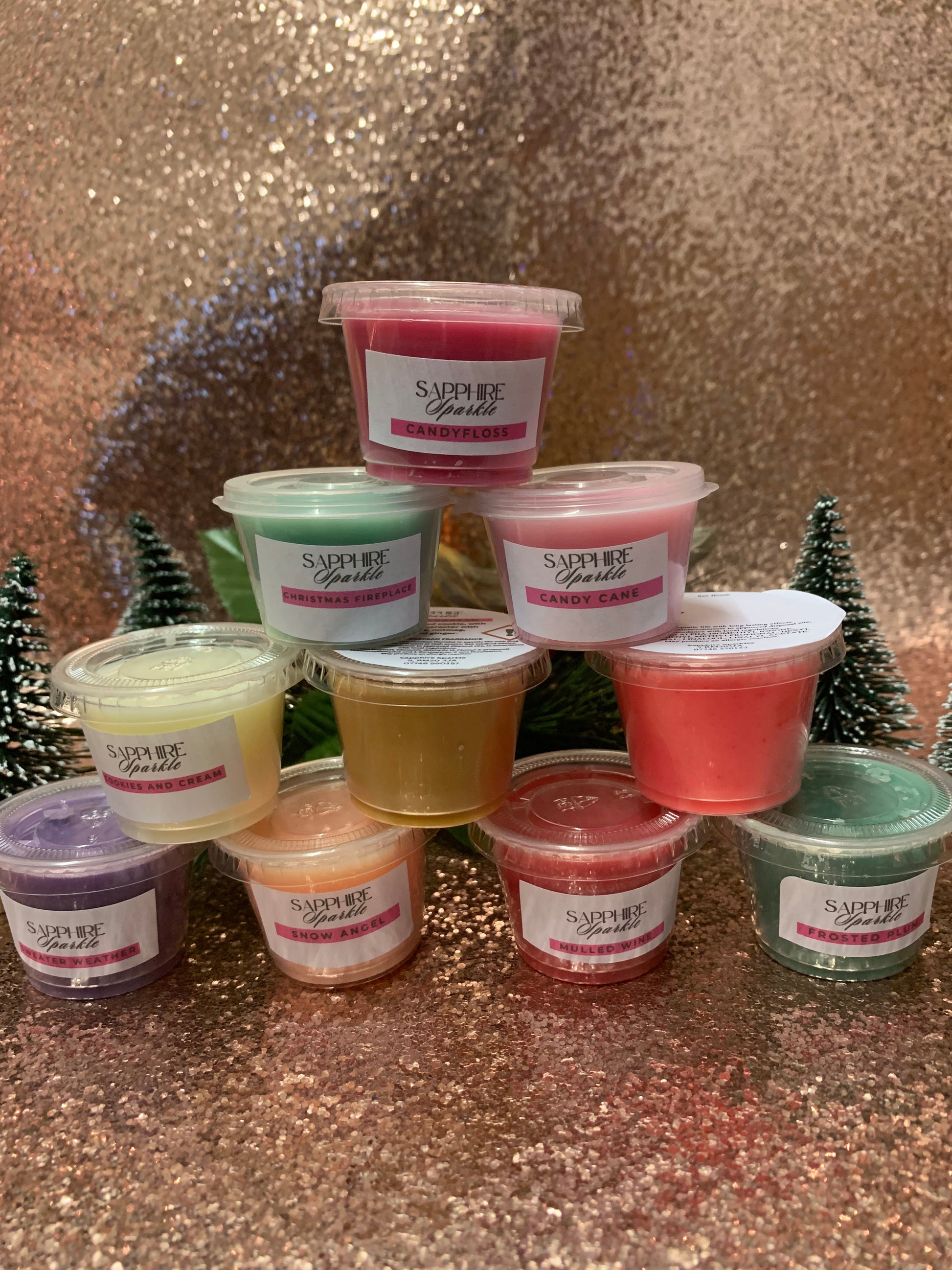 Christmas wax melt shot pot set