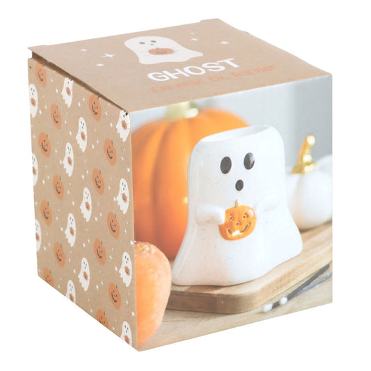 GHOST SHAPED Wax / OIL BURNER WITH PUMPKIN With FREE GIFT